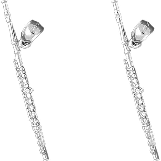 Sterling Silver 44mm Flute Earrings