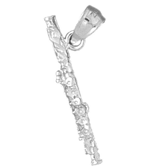 Sterling Silver 3D Flute Pendant
