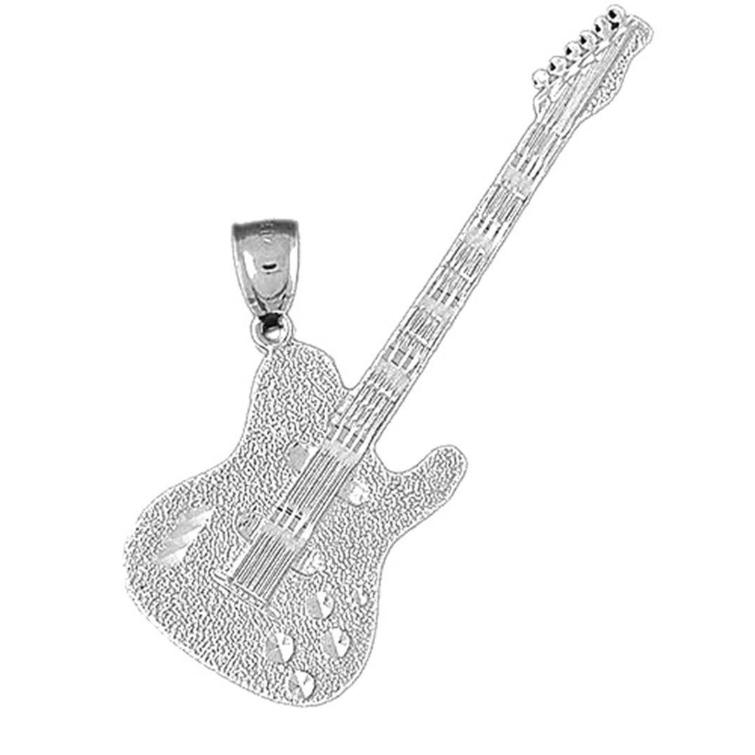 Sterling Silver Electric Guitar Pendant