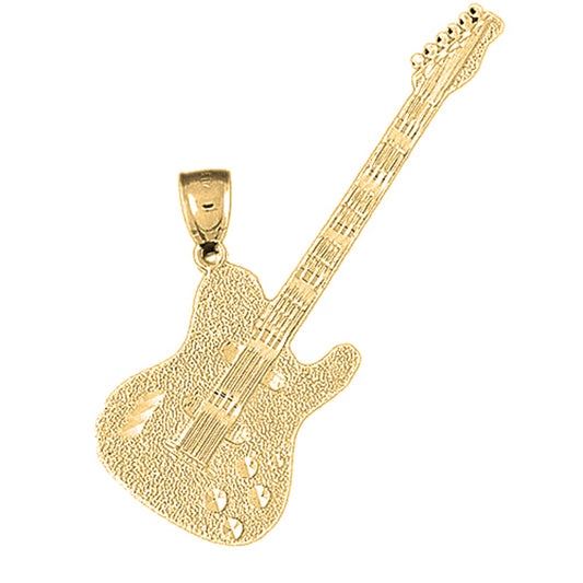 10K, 14K or 18K Gold Electric Guitar Pendant