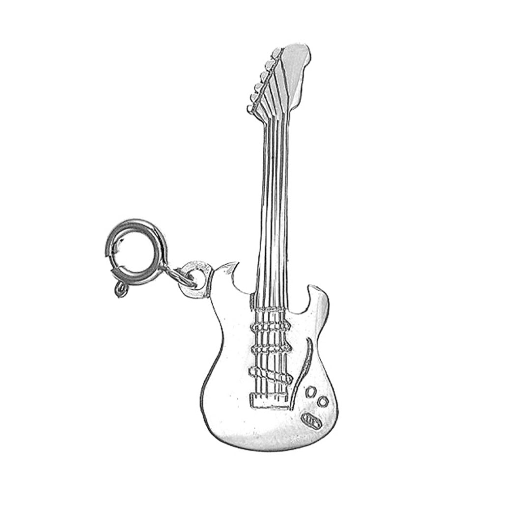 Sterling Silver Electric Guitar Pendant