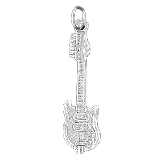 Sterling Silver Electric Guitar Pendant