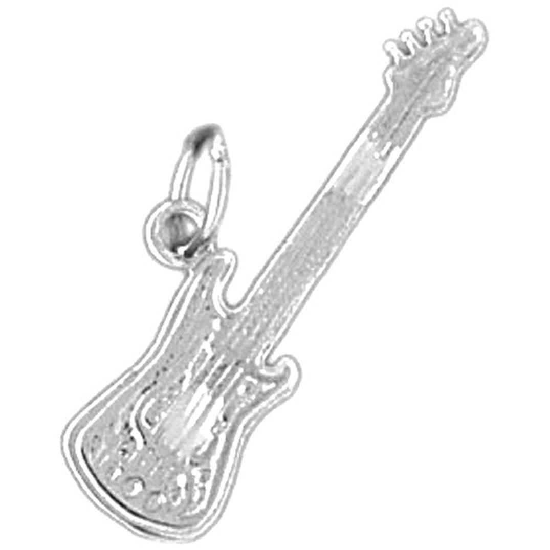 Sterling Silver Electric Guitar Pendant