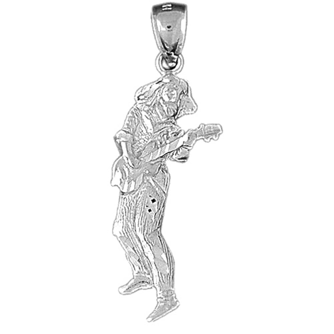 Sterling Silver Guitarist Pendant