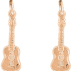 14K or 18K Gold 25mm Acoustic Guitar Earrings