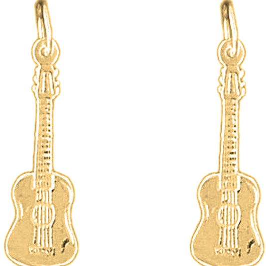14K or 18K Gold 25mm Acoustic Guitar Earrings