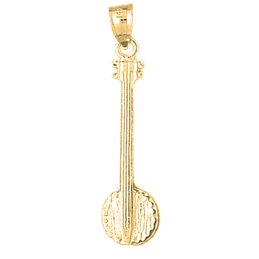 Yellow Gold-plated Silver Banjo Pendant