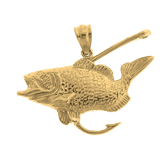 Yellow Gold-plated Silver Bass Pendant
