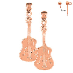 14K or 18K Gold Acoustic Guitar Earrings