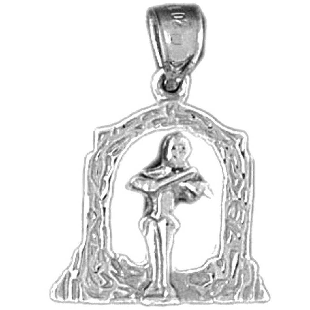 Sterling Silver Angel Playing Violin Pendant