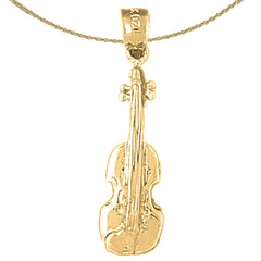 Anhänger Violine, Viola aus Sterlingsilber (rhodiniert oder gelbvergoldet)