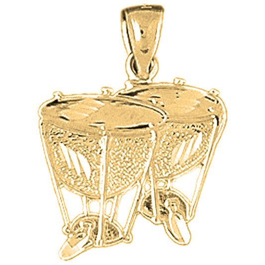 Yellow Gold-plated Silver Congas Pendant