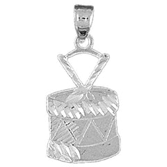 Sterling Silver Snare Drum Pendant