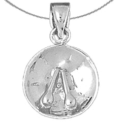 Sterling Silver Steel Drums Pendant (Rhodium or Yellow Gold-plated)