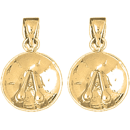 Yellow Gold-plated Silver 20mm Steel Drums Earrings