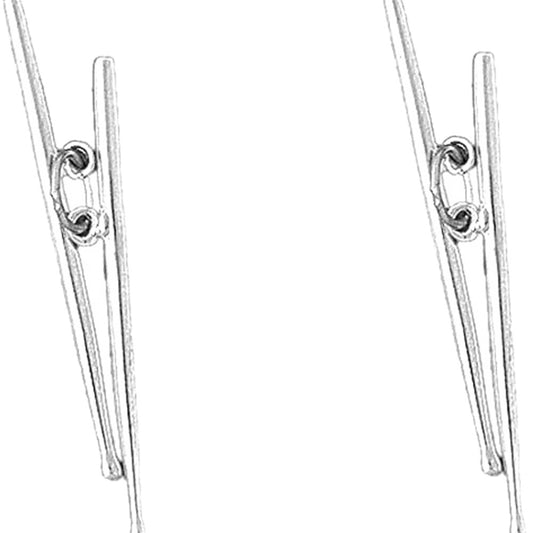 Sterling Silver 36mm Drum Sticks Earrings