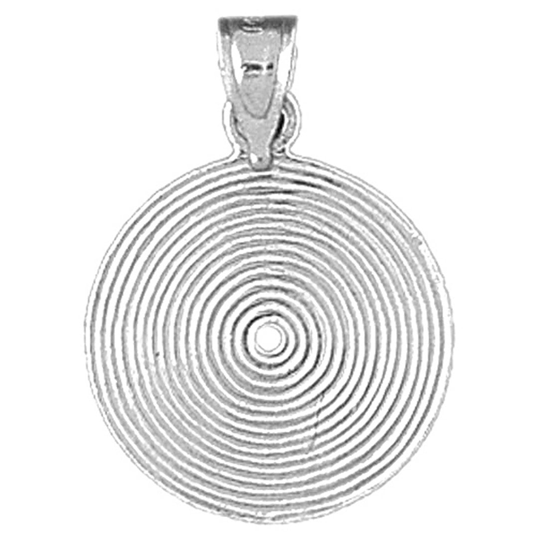 Sterling Silver Record Pendant