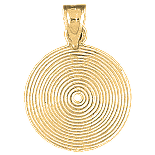 Yellow Gold-plated Silver Record Pendant