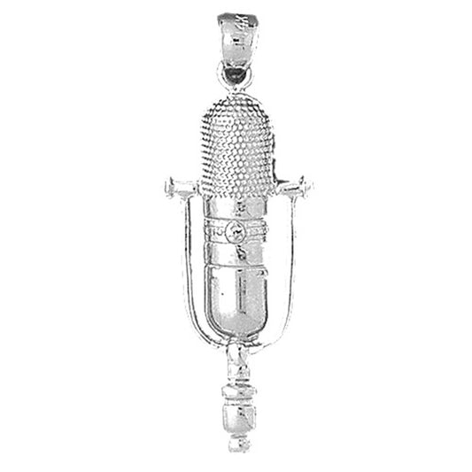 Sterling Silver Microphone Pendant