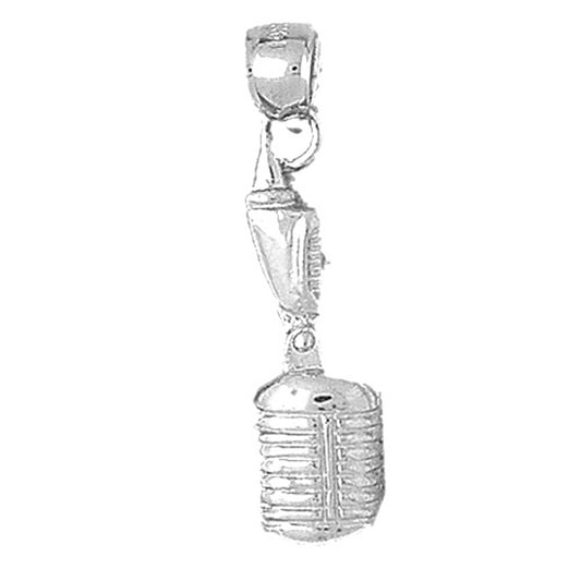 Sterling Silver Microphone Pendant