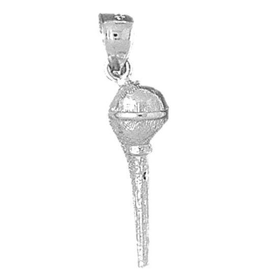 Sterling Silver 3D Microphone Pendant