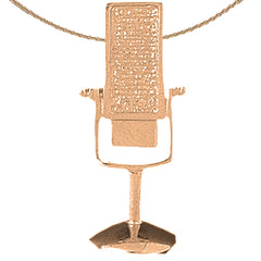 10K, 14K or 18K Gold Microphone Pendant