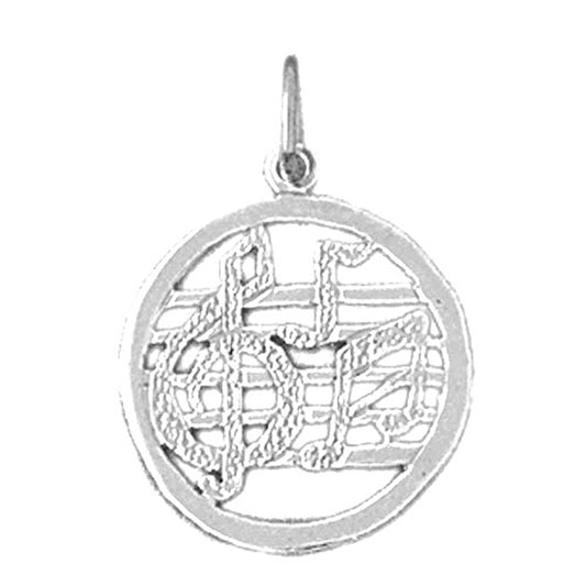 Sterling Silver Musical Notes Pendant