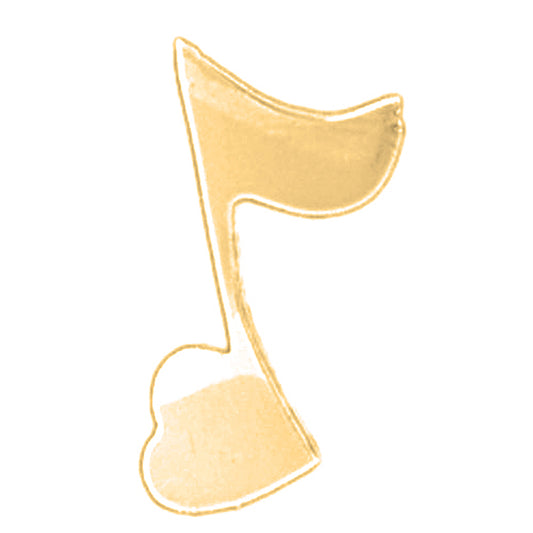 Yellow Gold-plated Silver Quarter Note Pendant