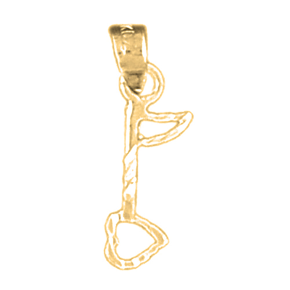 Yellow Gold-plated Silver Quarter Note Pendant