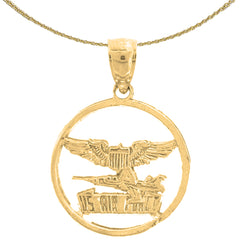 Colgante de plata de ley de las Fuerzas Aéreas de EE. UU. (chapado en rodio o oro amarillo)
