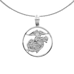 Sterling Silver Marines Pendant (Rhodium or Yellow Gold-plated)