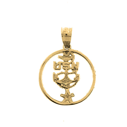 Yellow Gold-plated Silver Usn Pendant