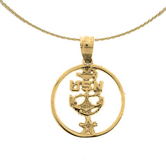 Sterling Silver Usn Pendant (Rhodium or Yellow Gold-plated)