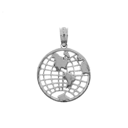 Sterling Silver World, Globe Pendant