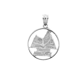 Sterling Silver Book Pendant