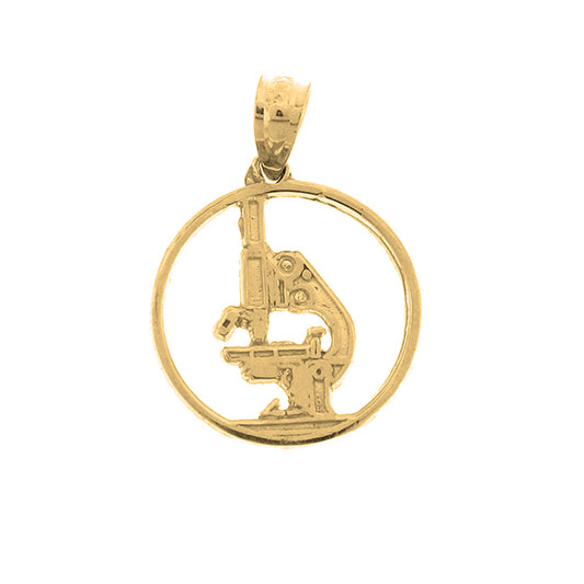 Yellow Gold-plated Silver Microscope Pendant