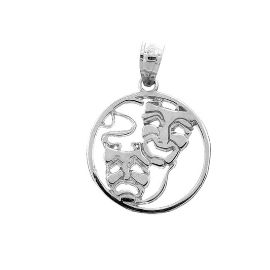Sterling Silver Drama Mask, Laugh Now, Cry Later Pendant