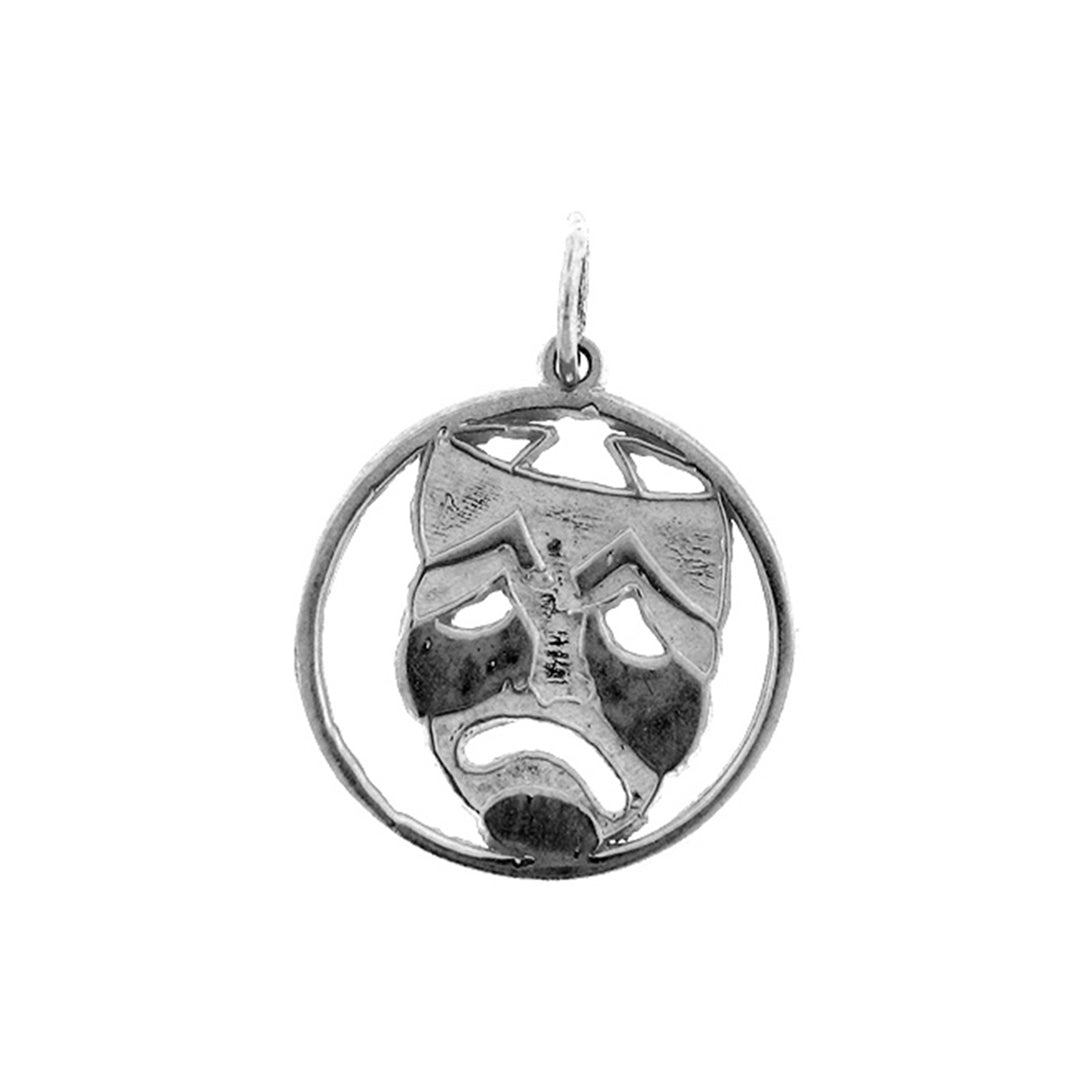 Sterling Silver Drama Mask, Cry Later Pendant