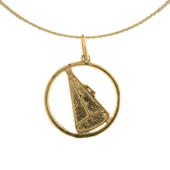 Sterling Silver Megaphone Pendant (Rhodium or Yellow Gold-plated)