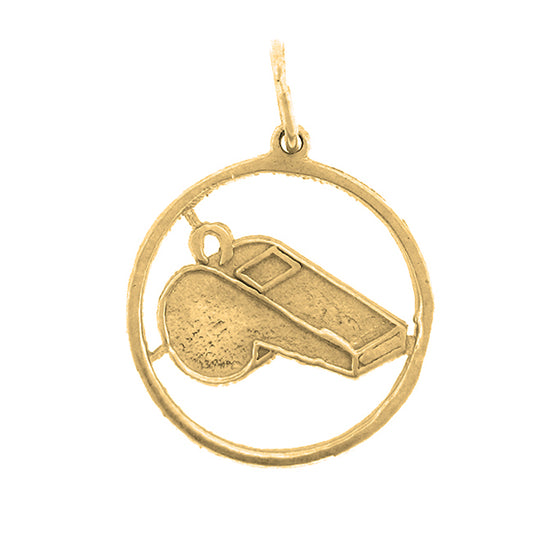 Yellow Gold-plated Silver Whistle Pendant