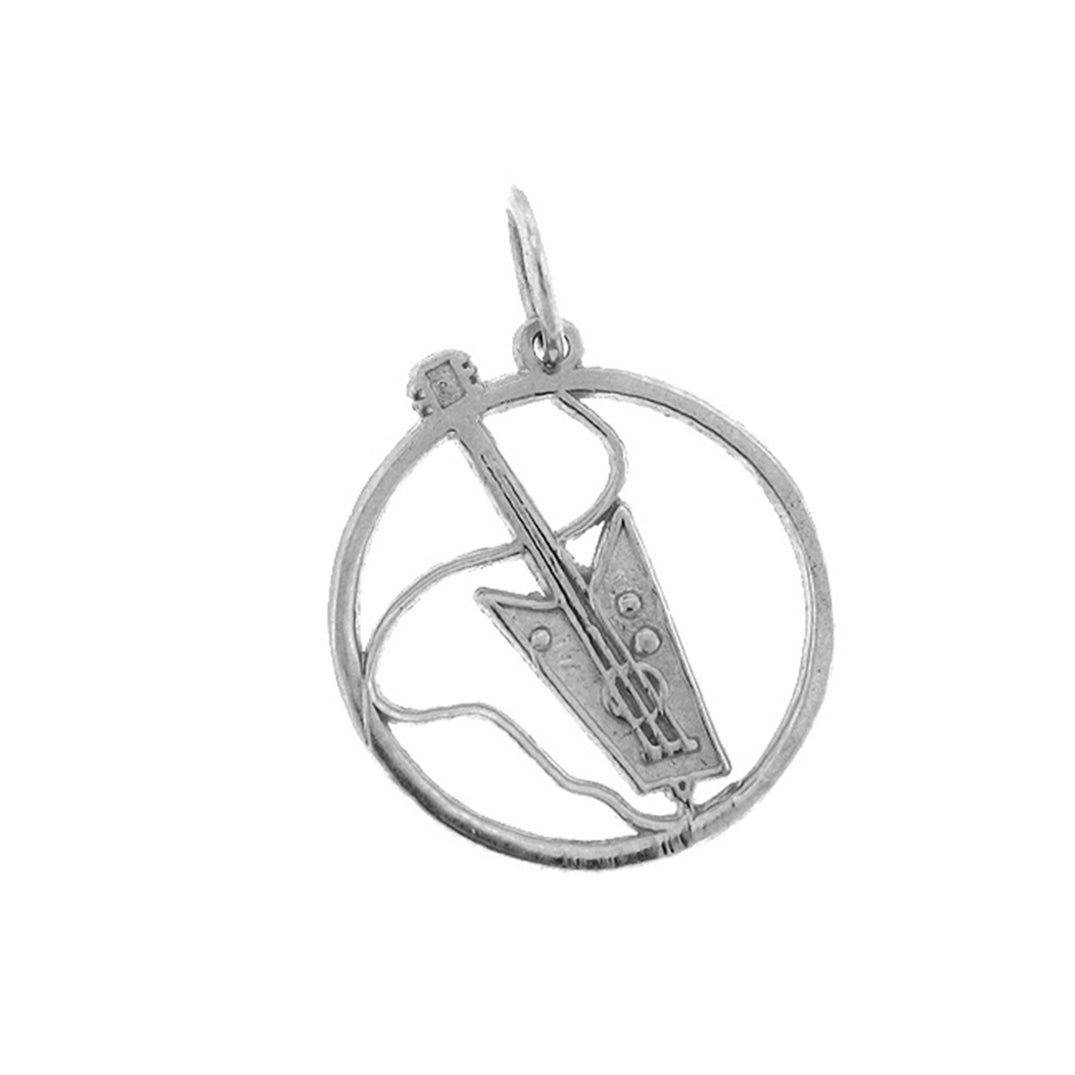Sterling Silver Electric Guitar Pendant