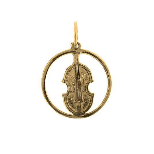 Yellow Gold-plated Silver Viola, Violin Pendant