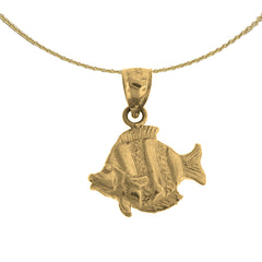 Anhänger „Tropischer Kaiserfisch“ aus Sterlingsilber (rhodiniert oder gelbvergoldet)