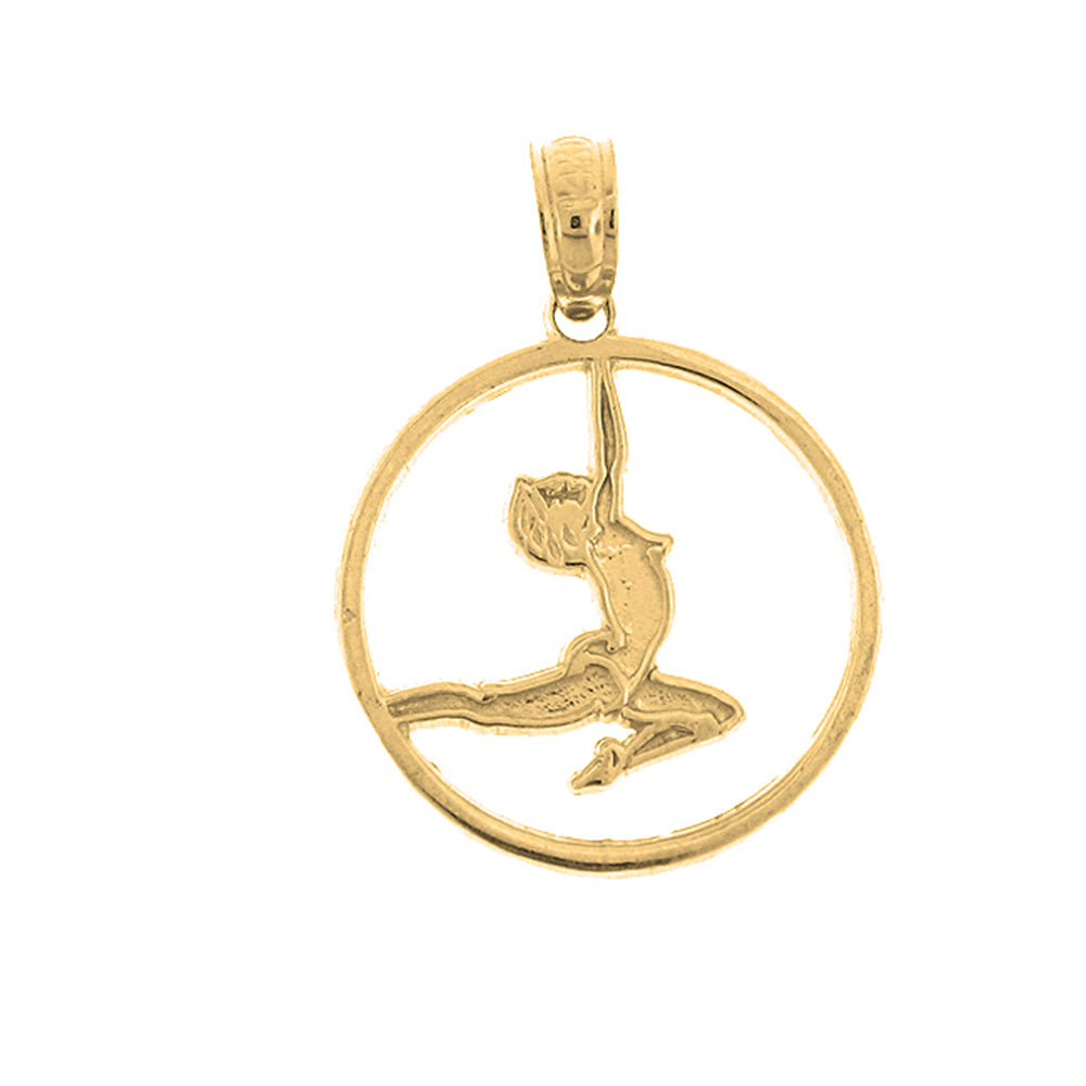Yellow Gold-plated Silver Gymnist Pendant