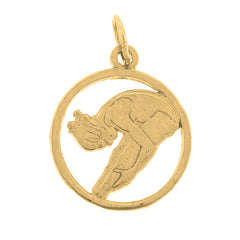 Yellow Gold-plated Silver Gymnist Pendant