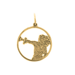 Yellow Gold-plated Silver Squash Pendant