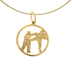Sterling Silver Karate Pendant (Rhodium or Yellow Gold-plated)