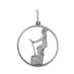 Sterling Silver Excersize Bike Pendant