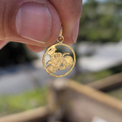 Sterling Silver Dirt Bike Pendant (Rhodium or Yellow Gold-plated)