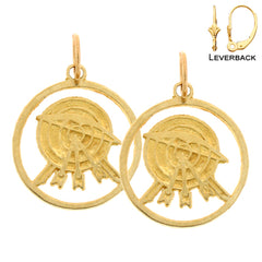 Sterling Silver 20mm Archery Earrings (White or Yellow Gold Plated)